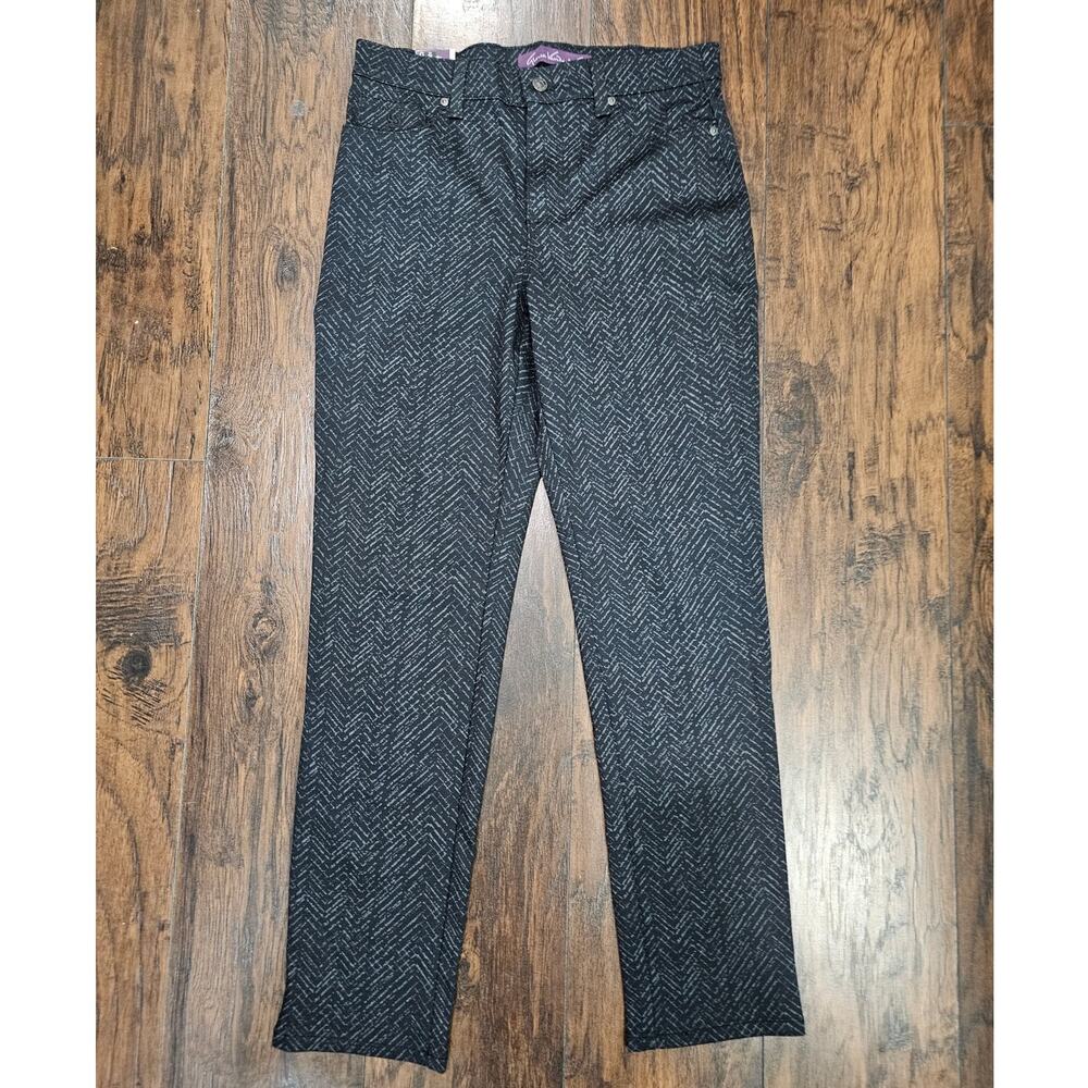 Gloria Vanderbilt Tapered Leg High Rise Pants Size 8 Gray Black New